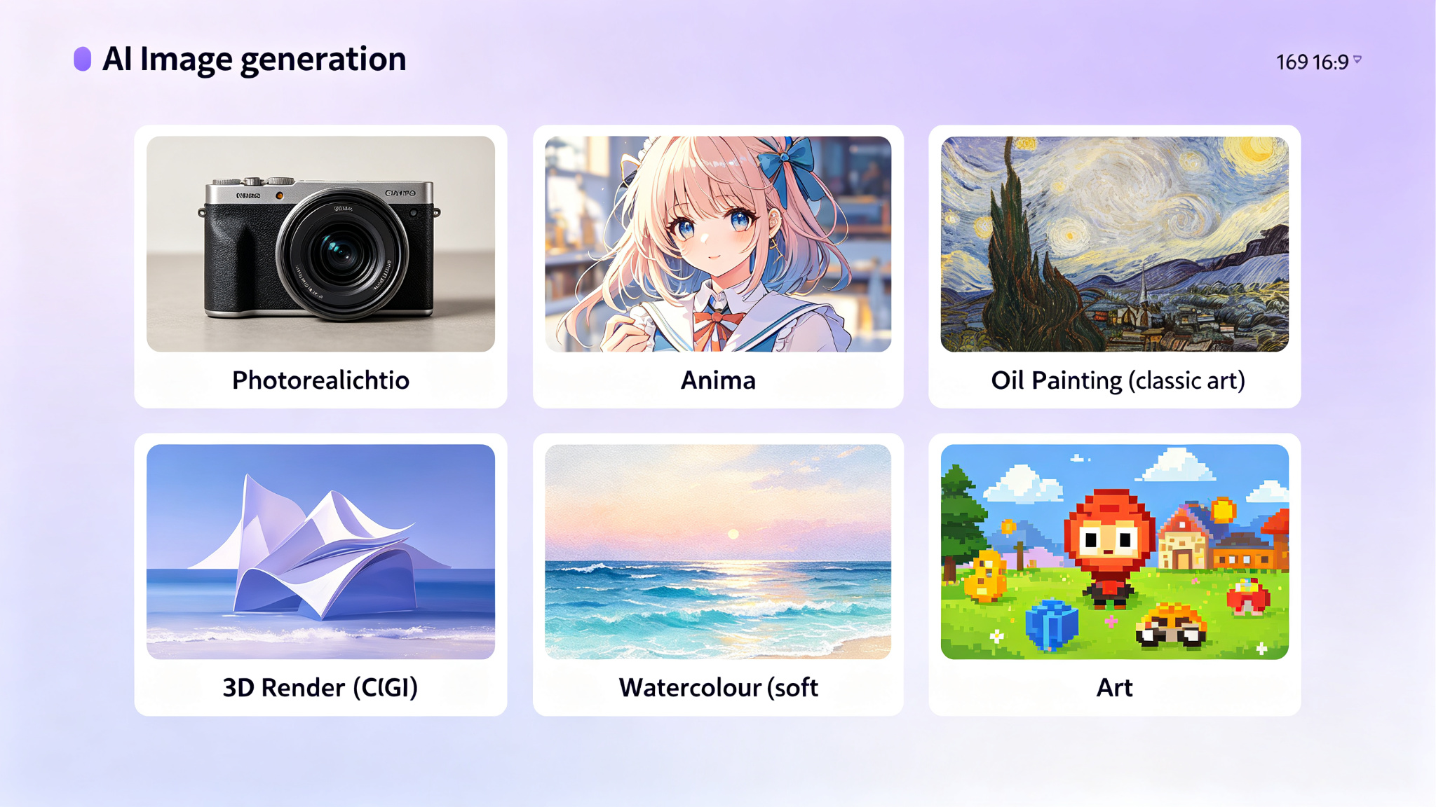 AI image generation styles comparison