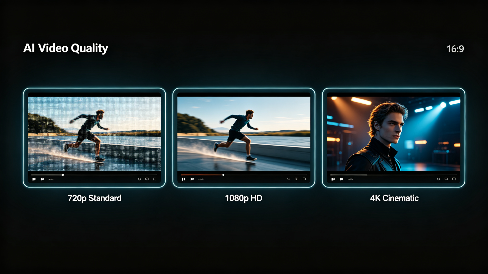 AI video quality comparison 720p vs 1080p vs 4K