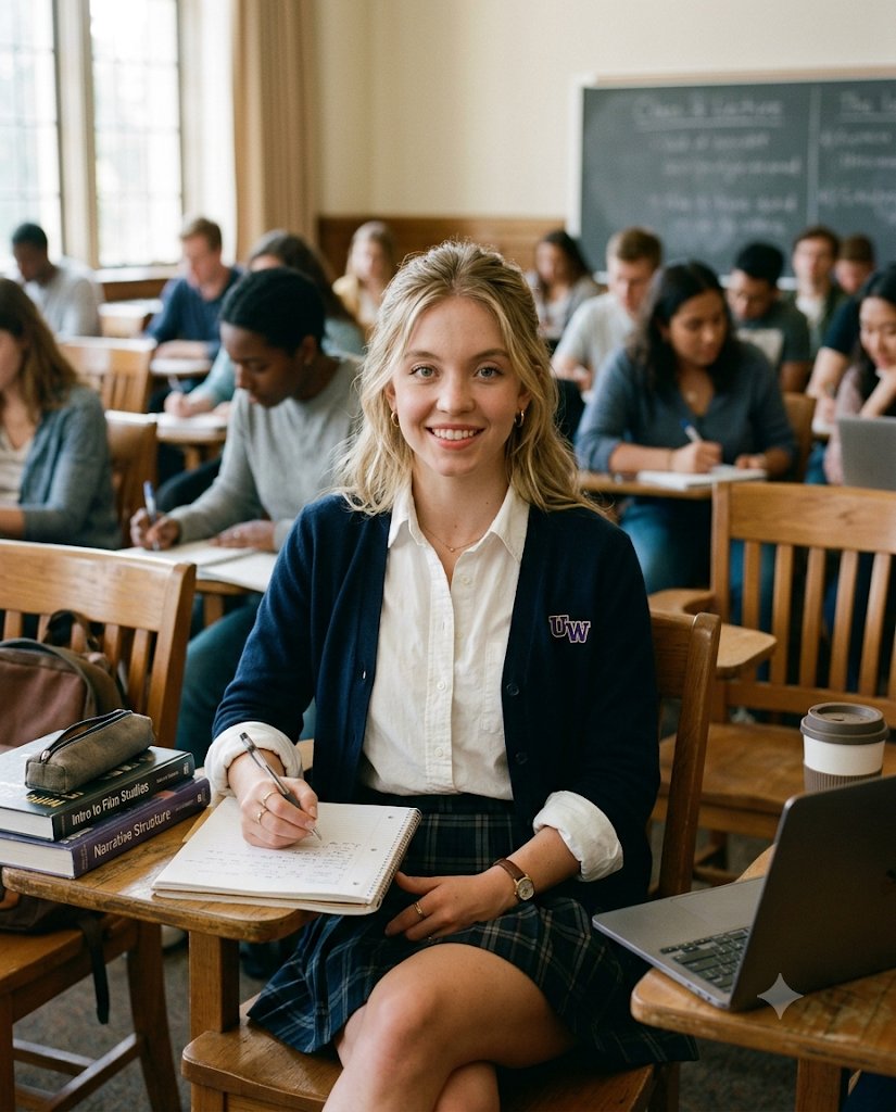 Celebrity College Student Candid Portrait