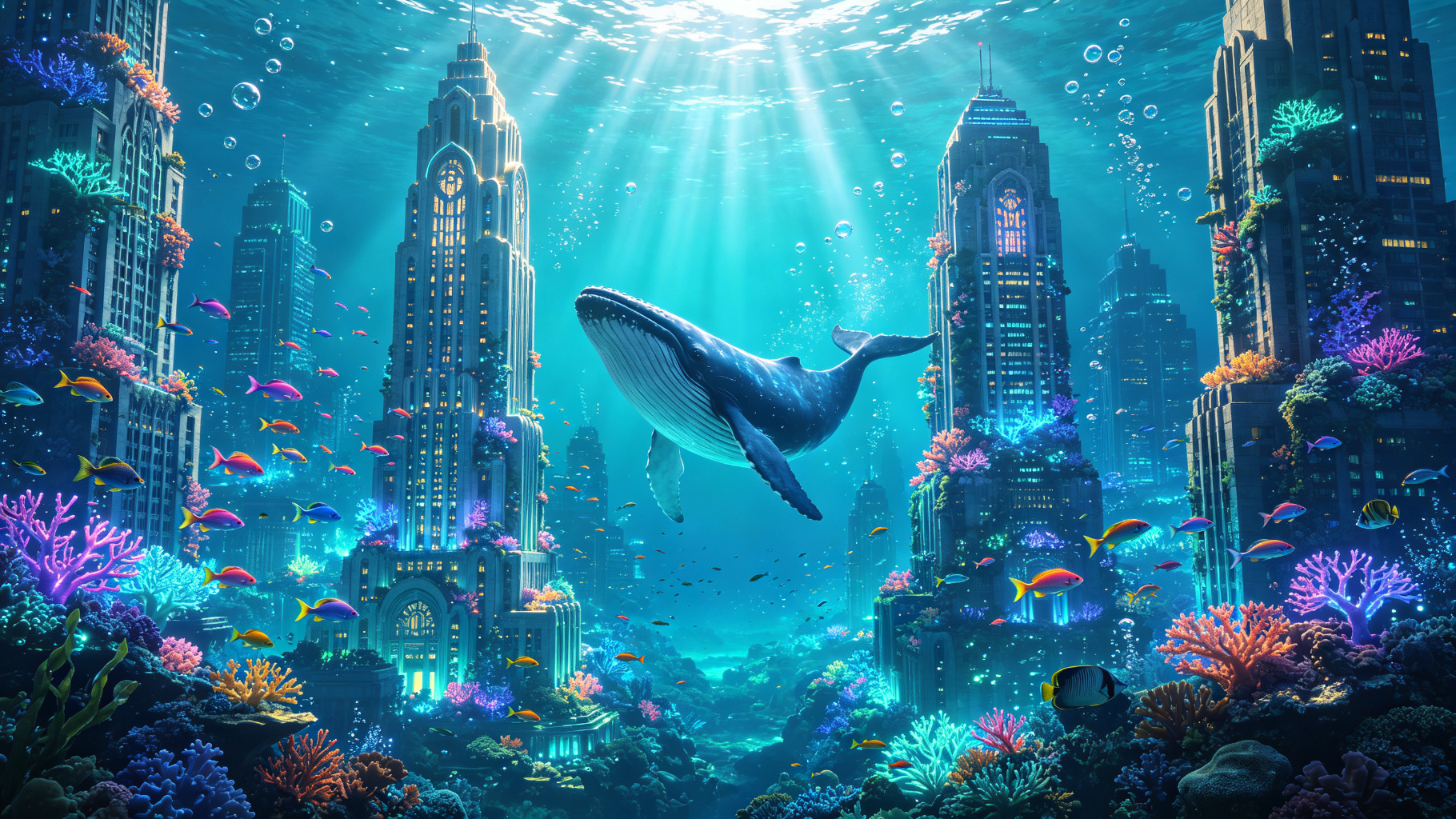 Surreal Underwater Cityscape