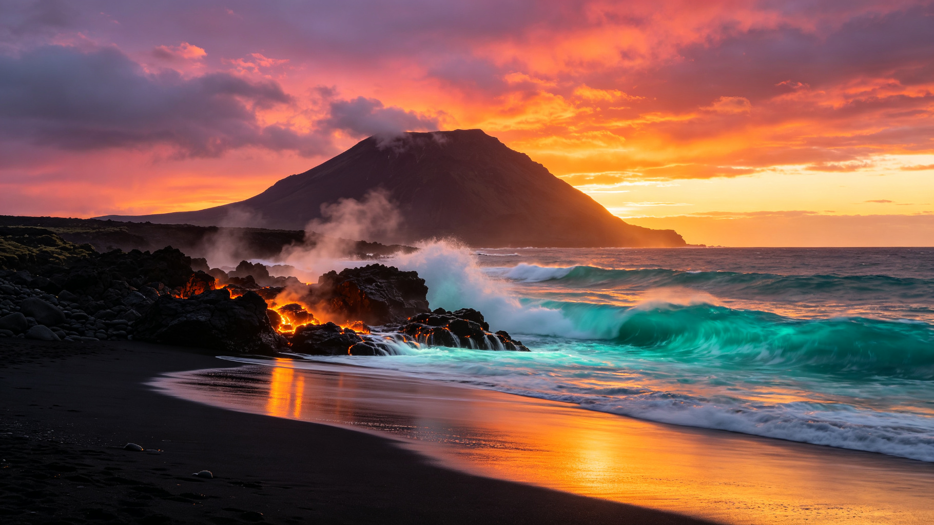 Volcanic Beach Sunset